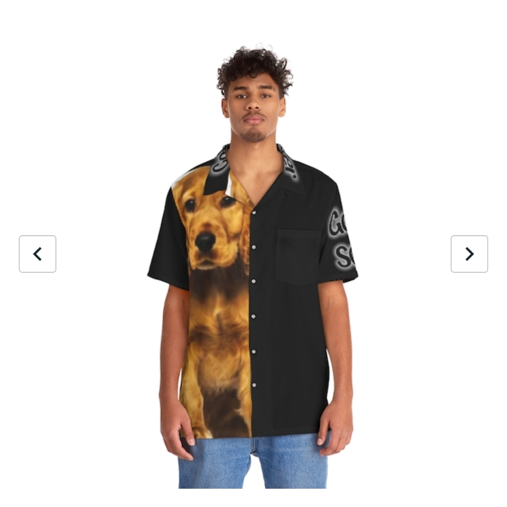 Golden retriever men's Hawaiian shirt